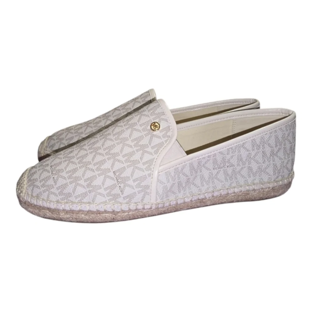 Michael Kors Women's Cream Logo‎ Espidrille Slip-On Shoes Size 10 New